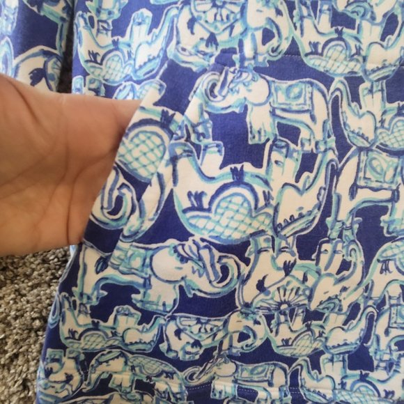 Lilly Pulitzer Skipper Popover 3/4 Zip - Get Trunky Bomber Blue - Size M - Picture 5 of 6